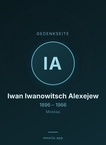 Gedenkportrait von Iwan Iwanowitsch Alexejew