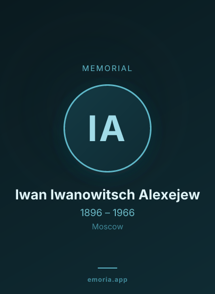 Memorial portrait of Iwan Iwanowitsch Alexejew