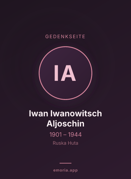 Gedenkportrait von Iwan Iwanowitsch Aljoschin