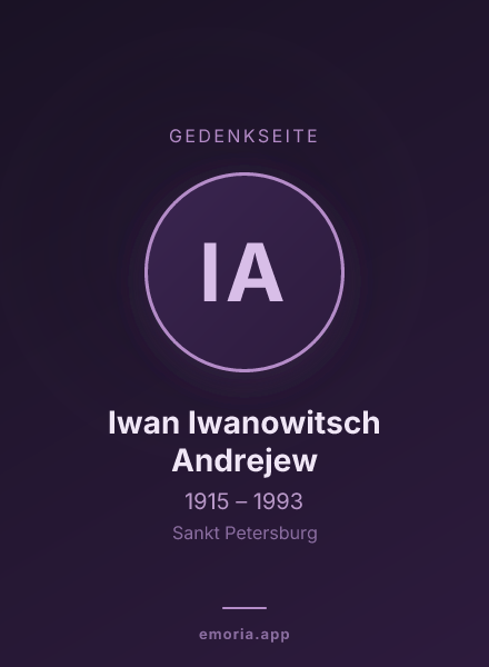 Gedenkportrait von Iwan Iwanowitsch Andrejew