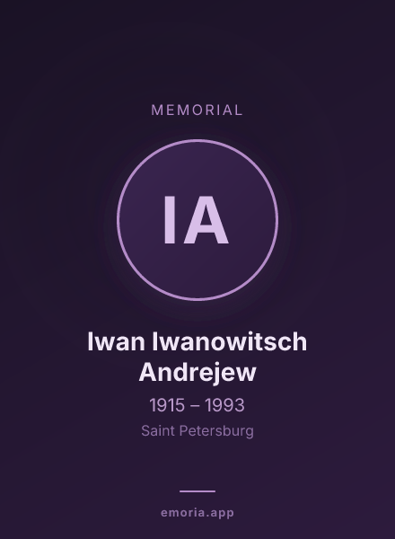 Memorial portrait of Iwan Iwanowitsch Andrejew