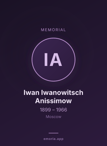 Memorial portrait of Iwan Iwanowitsch Anissimow