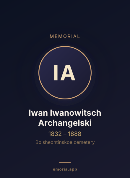 Memorial portrait of Iwan Iwanowitsch Archangelski