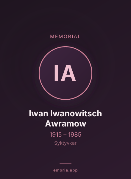 Memorial portrait of Iwan Iwanowitsch Awramow