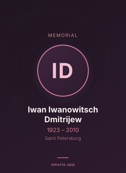 Memorial portrait of Iwan Iwanowitsch Dmitrijew