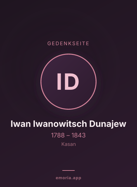 Gedenkportrait von Iwan Iwanowitsch Dunajew