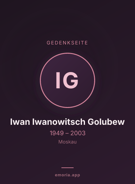 Gedenkportrait von Iwan Iwanowitsch Golubew