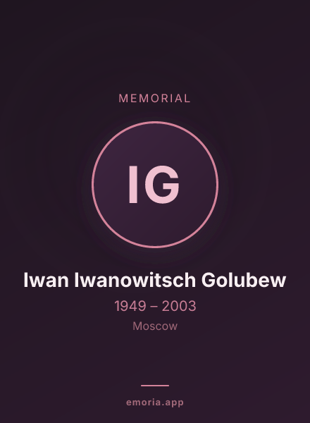 Memorial portrait of Iwan Iwanowitsch Golubew