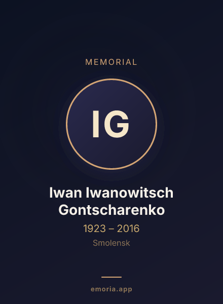 Memorial portrait of Iwan Iwanowitsch Gontscharenko