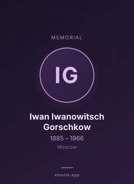 Memorial portrait of Iwan Iwanowitsch Gorschkow