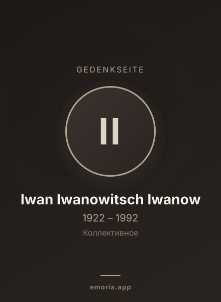 Gedenkportrait von Iwan Iwanowitsch Iwanow