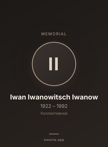 Memorial portrait of Iwan Iwanowitsch Iwanow