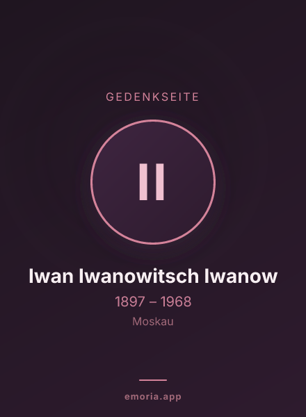 Gedenkportrait von Iwan Iwanowitsch Iwanow