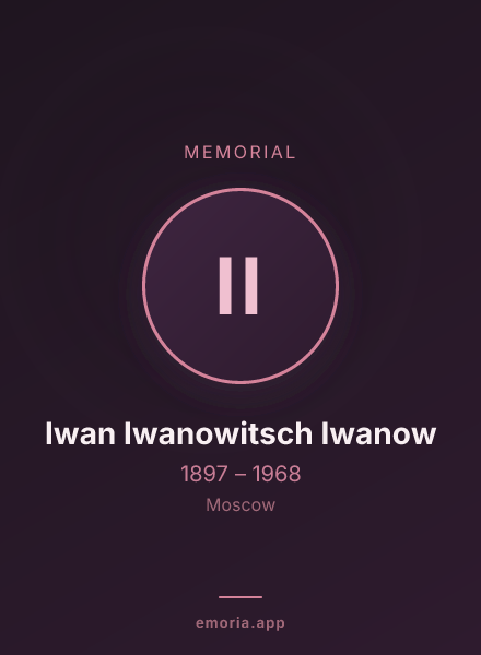Memorial portrait of Iwan Iwanowitsch Iwanow
