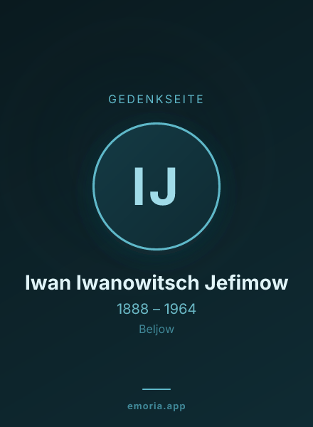 Gedenkportrait von Iwan Iwanowitsch Jefimow