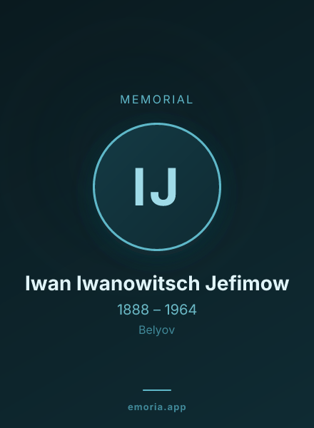 Memorial portrait of Iwan Iwanowitsch Jefimow