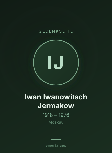 Gedenkportrait von Iwan Iwanowitsch Jermakow