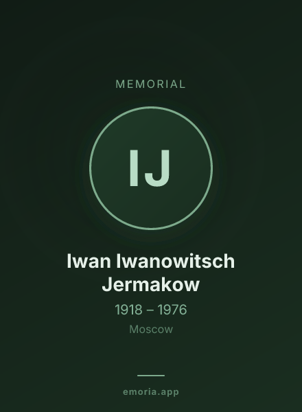 Memorial portrait of Iwan Iwanowitsch Jermakow