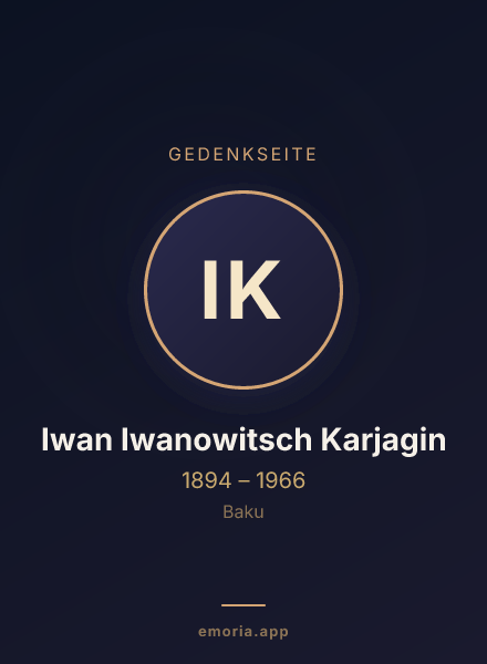 Gedenkportrait von Iwan Iwanowitsch Karjagin