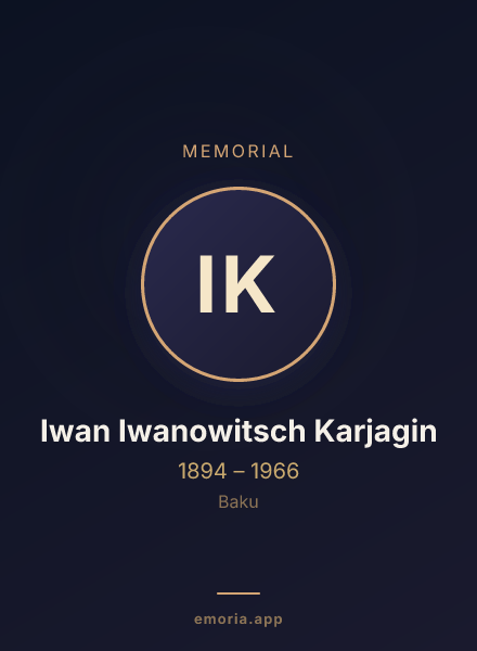 Memorial portrait of Iwan Iwanowitsch Karjagin