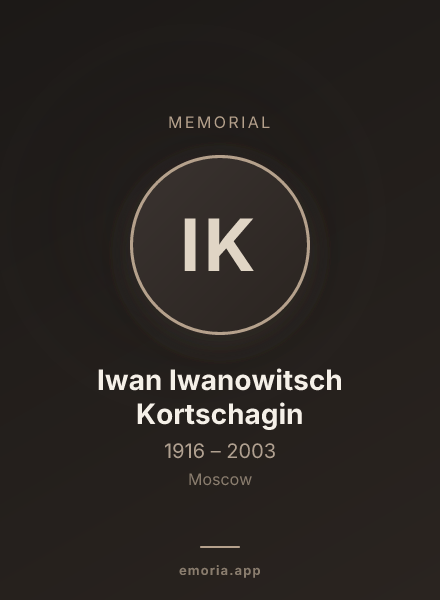 Memorial portrait of Iwan Iwanowitsch Kortschagin