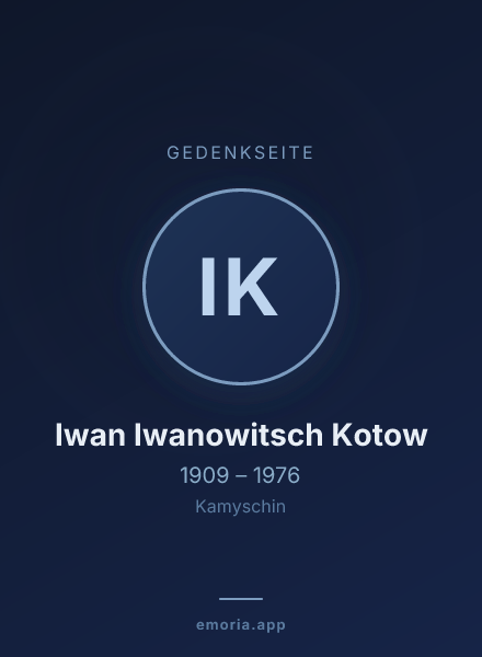 Gedenkportrait von Iwan Iwanowitsch Kotow