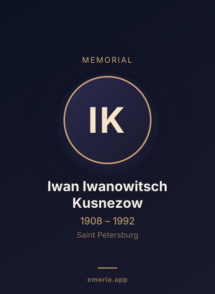 Memorial portrait of Iwan Iwanowitsch Kusnezow