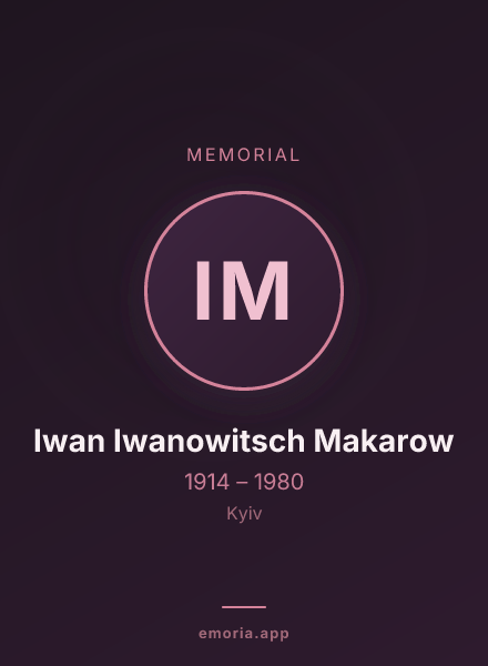 Memorial portrait of Iwan Iwanowitsch Makarow