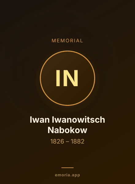 Memorial portrait of Iwan Iwanowitsch Nabokow