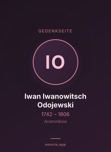 Gedenkportrait von Iwan Iwanowitsch Odojewski