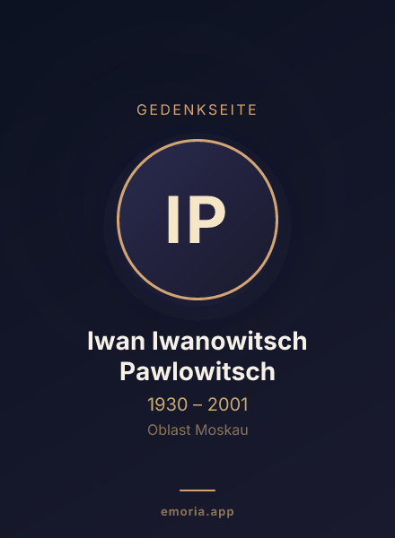 Gedenkportrait von Iwan Iwanowitsch Pawlowitsch