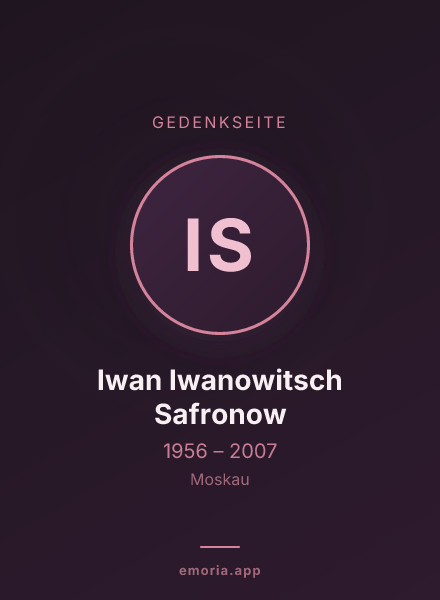 Gedenkportrait von Iwan Iwanowitsch Safronow