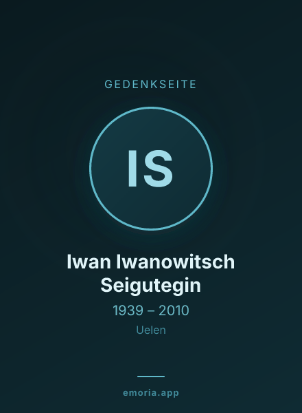 Gedenkportrait von Iwan Iwanowitsch Seigutegin