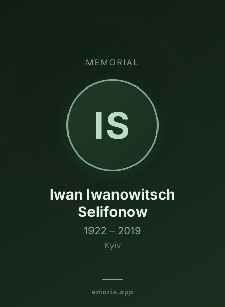 Memorial portrait of Iwan Iwanowitsch Selifonow