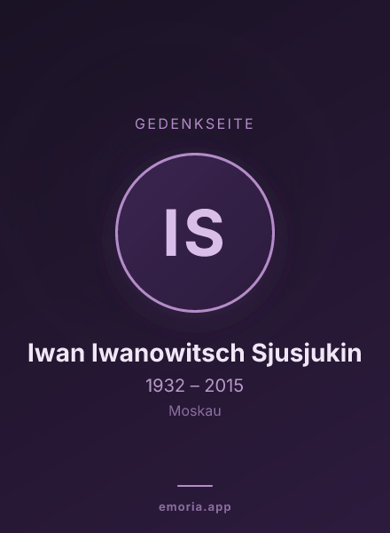 Gedenkportrait von Iwan Iwanowitsch Sjusjukin