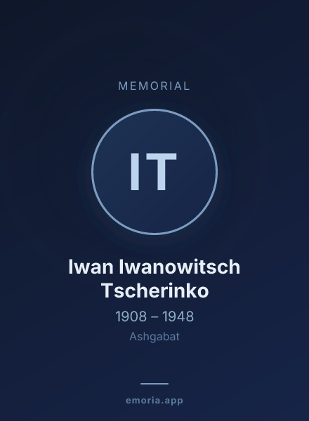 Memorial portrait of Iwan Iwanowitsch Tscherinko