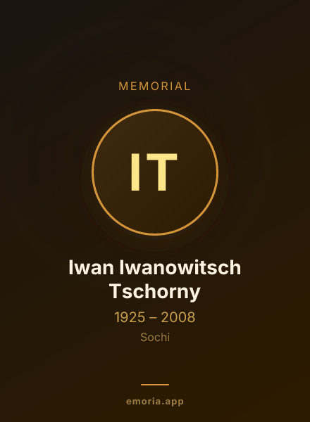 Memorial portrait of Iwan Iwanowitsch Tschorny