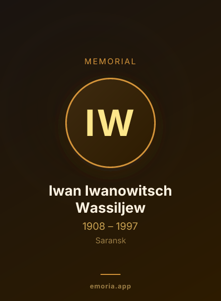 Memorial portrait of Iwan Iwanowitsch Wassiljew