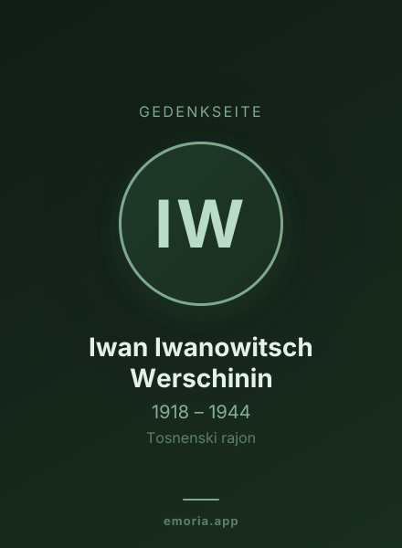 Gedenkportrait von Iwan Iwanowitsch Werschinin