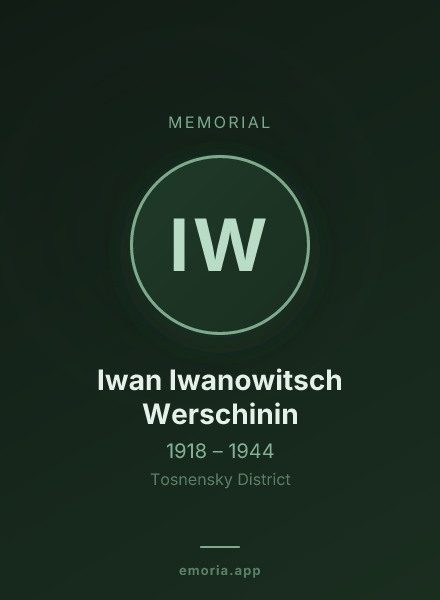 Memorial portrait of Iwan Iwanowitsch Werschinin
