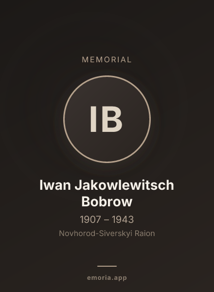 Memorial portrait of Iwan Jakowlewitsch Bobrow