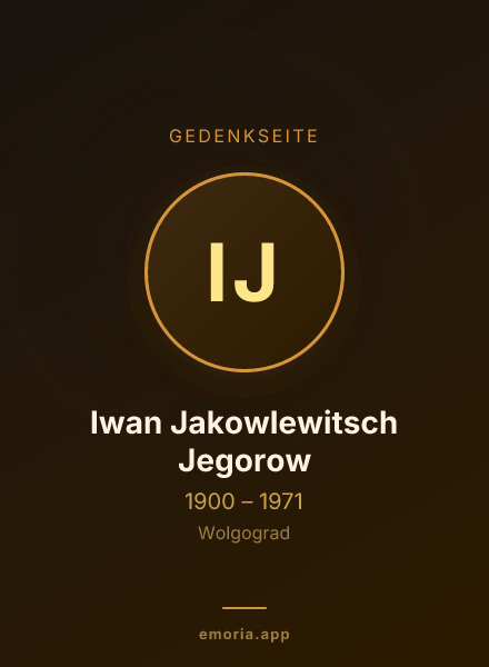Gedenkportrait von Iwan Jakowlewitsch Jegorow