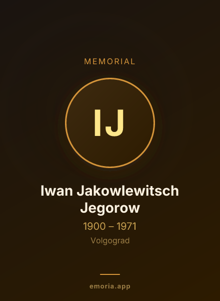 Memorial portrait of Iwan Jakowlewitsch Jegorow