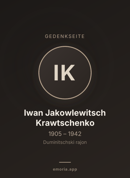 Gedenkportrait von Iwan Jakowlewitsch Krawtschenko