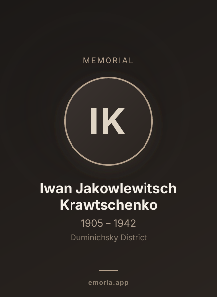 Memorial portrait of Iwan Jakowlewitsch Krawtschenko