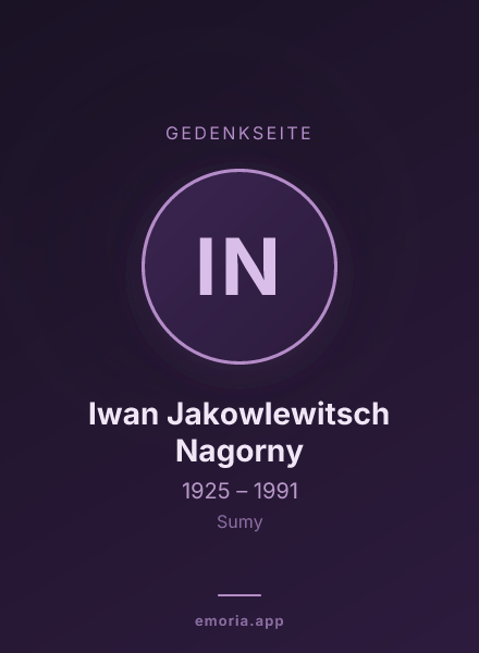 Gedenkportrait von Iwan Jakowlewitsch Nagorny