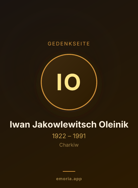 Gedenkportrait von Iwan Jakowlewitsch Oleinik