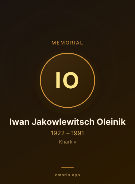 Memorial portrait of Iwan Jakowlewitsch Oleinik
