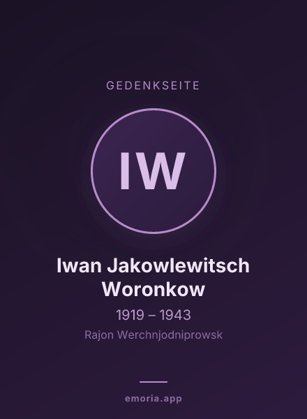 Gedenkportrait von Iwan Jakowlewitsch Woronkow