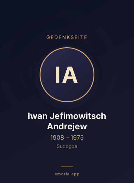 Gedenkportrait von Iwan Jefimowitsch Andrejew
